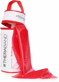 THERA-BAND TheraBand Übungsband in RV-Tasche 2,50 m, mittel stark, rot, inkl. Anleitung
